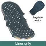 Seat Liner  to fit Bugaboo Pushchairs - Black Large Star Design